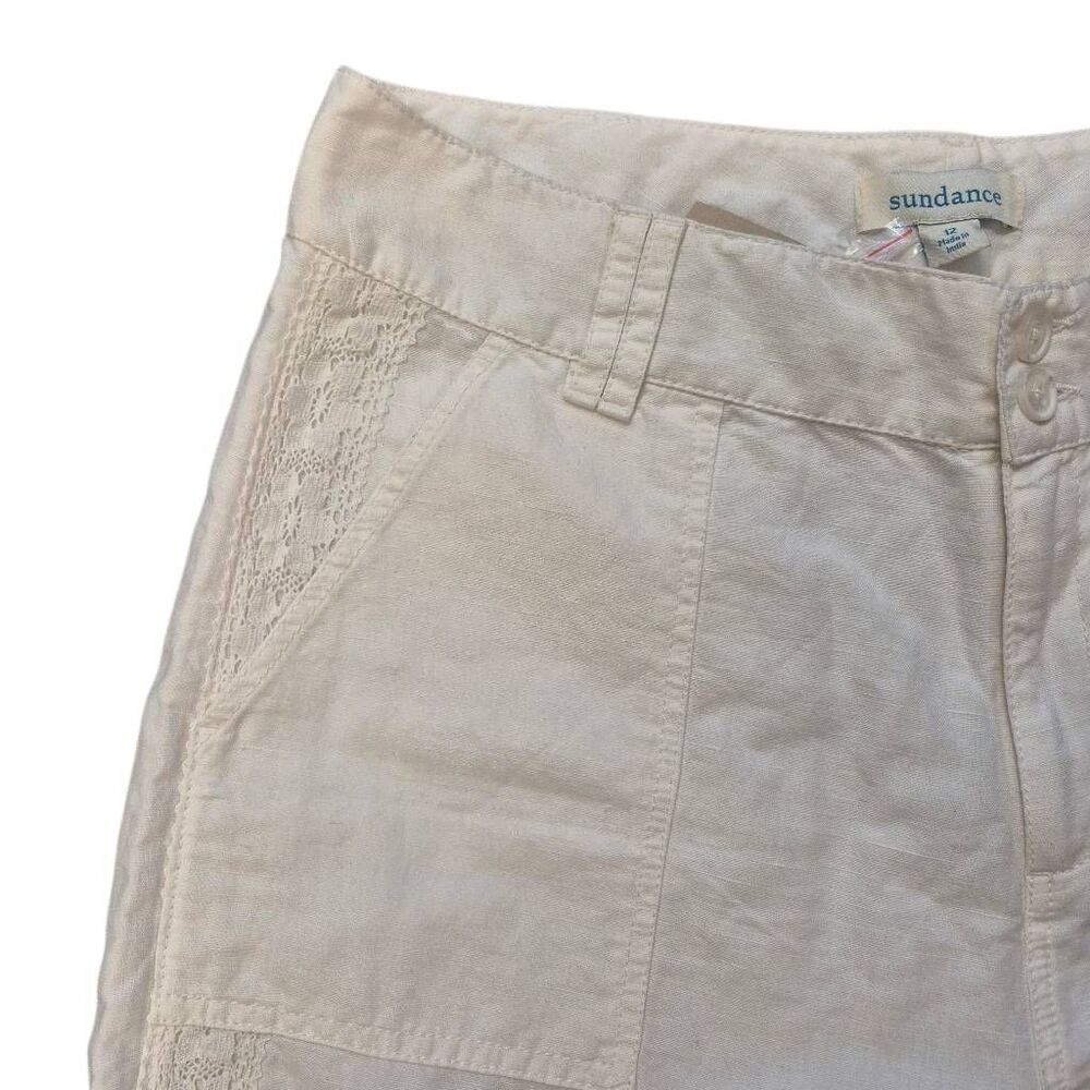 NWT Sundance White Organia Linen Blend Shorts w Lace Size 2 - Picture 5 of 13